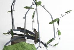 Aliki Palaska, Floating Grass, metalic construction, casted parts from acrilic dust, paint suitable for outdoors environment, H 120 x W 238 x L 118 cm