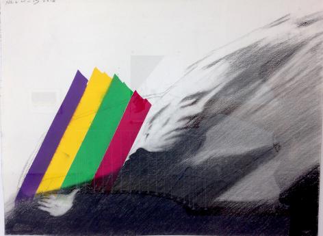 Klaus vom Bruch & Natascha Kutschko, Zeichnung zum "McLuhan Projekt", 2018, Kohle und Tusche auf Papier, 35,5 x 47,5 cm