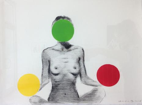 Klaus vom Bruch & Natascha Kutschko, Zeichnung zum "McLuhan Projekt", 2018, Kohle und Tusche auf Papier, 35,5 x 47,5 cm